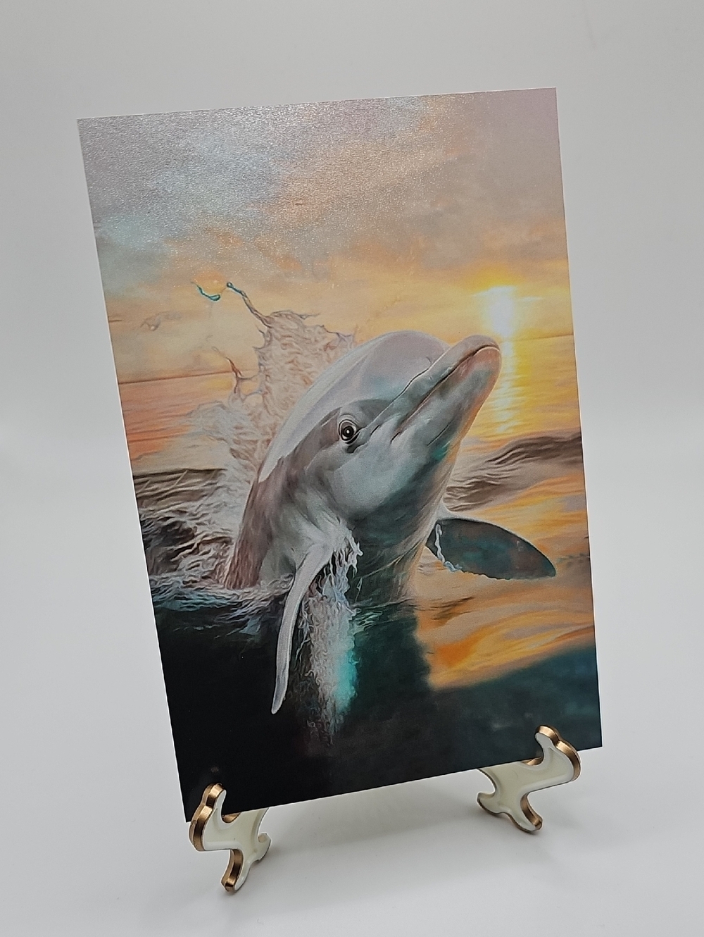 4x6 Dolphin at Sunset Fantasy Art‎ Print